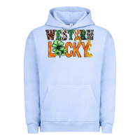 Pigment Grape Ice Western lucky with clover St. Patricks day Urban Hoodie - HowdyJamesFarm