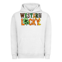Pigment Lunar Rock Western lucky with clover St. Patricks day Urban Hoodie - HowdyJamesFarm