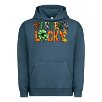 Pigment Midnight Navy Western lucky with clover St. Patricks day Urban Hoodie - HowdyJamesFarm