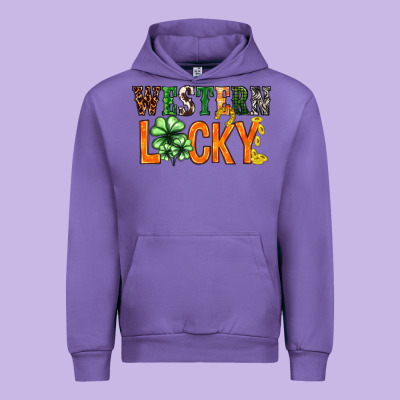 Western Lucky With Clover St. Patricks Day Urban Hoodie Designed By Howdyjamesfarm
