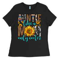 Black auntie like a mom only cooler Ladies Tee - Zillion Design Studio