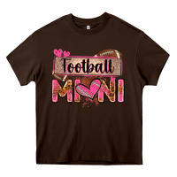 Chocolate Brown football mini with leopard Heavy Core Tee - Zillion Design Studio