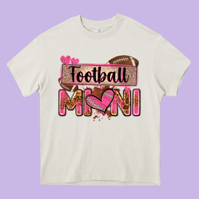 Football Mini With Leopard Heavy Core Tee Designed By Zillion Design Studio