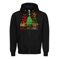 Black Feliz Navidad Zipper Hoodie - NancyCooperArtShop