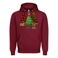 Burgundy Feliz Navidad Zipper Hoodie - NancyCooperArtShop