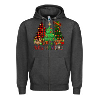 Charcoal Heather Feliz Navidad Zipper Hoodie - NancyCooperArtShop