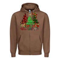 Chestnut Feliz Navidad Zipper Hoodie - NancyCooperArtShop