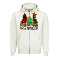 Oatmeal Heather Feliz Navidad Zipper Hoodie - NancyCooperArtShop