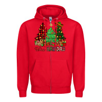 Red Feliz Navidad Zipper Hoodie - NancyCooperArtShop