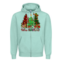 Seafoam Feliz Navidad Zipper Hoodie - NancyCooperArtShop