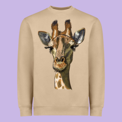 Giraffe Head Heavyweight Sweatshirt Designed By Lillyallendesigns