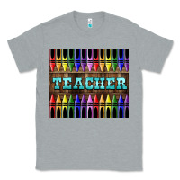 Heather Grey Teacher Crayons Classic Tee - LillyAllenDesigns