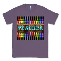 Lavender Teacher Crayons Classic Tee - LillyAllenDesigns