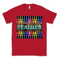 Red Teacher Crayons Classic Tee - LillyAllenDesigns