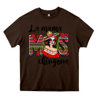 Chocolate Brown la mama mos chingona Heavy Core Tee - texasbilliewilder
