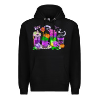 Black Halloween Coffee Cups Premium Hoodie - texasbilliewilder