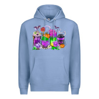 Colony Blue Halloween Coffee Cups Premium Hoodie - texasbilliewilder