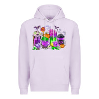 Lilac Halloween Coffee Cups Premium Hoodie - texasbilliewilder