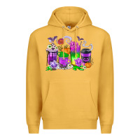 Mustard Halloween Coffee Cups Premium Hoodie - texasbilliewilder