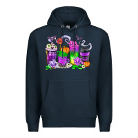 Navy Halloween Coffee Cups Premium Hoodie - texasbilliewilder