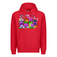 Red Halloween Coffee Cups Premium Hoodie - texasbilliewilder