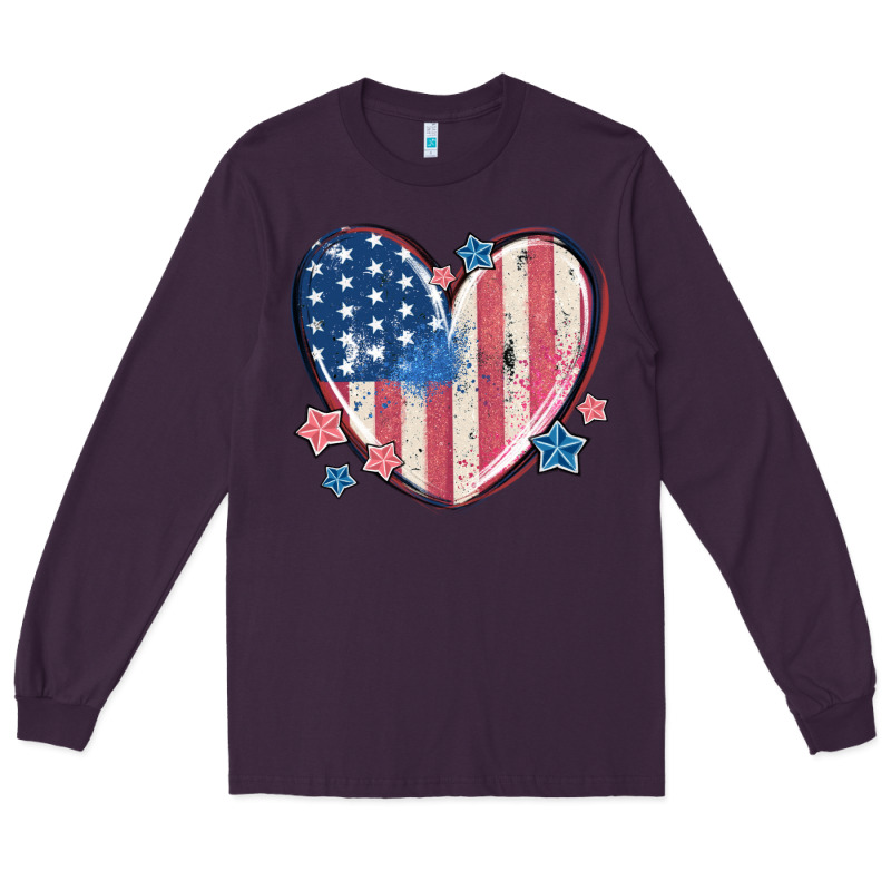 Usa Heart Long Sleeve Tee by MaliasSmallBusiness | Teevron