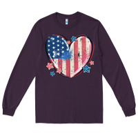 Plum usa heart Long Sleeve Tee - MaliasSmallBusiness