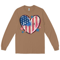 Toasted Coconut usa heart Long Sleeve Tee - MaliasSmallBusiness