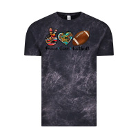 Cloud Black peace love football Vintage Tee - Artiststas