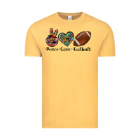 Vintage Mustard peace love football Vintage Tee - Artiststas