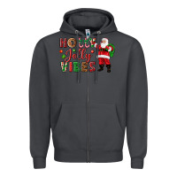 Smoke Holly Jolly vibes Christmas with Santa Zipper Hoodie - NancyCooperArtShop