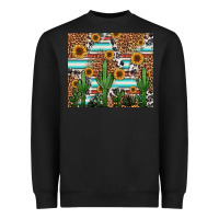 Black western cactus and sunflowers Heavyweight Sweatshirt - Jasminsmagicworld