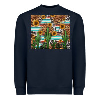 Navy western cactus and sunflowers Heavyweight Sweatshirt - Jasminsmagicworld