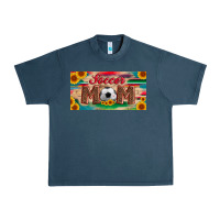 Midnight Navy soccer mom with ball and sunflower and serape licanse plate Urban Heavy Tee - Artiststas
