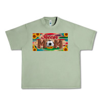 Oil Green soccer mom with ball and sunflower and serape licanse plate Urban Heavy Tee - Artiststas