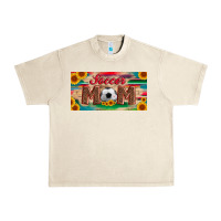 Sandshell soccer mom with ball and sunflower and serape licanse plate Urban Heavy Tee - Artiststas