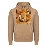 Vintage Coffee fall squirrel and plaid seamless Vintage Hoodie - BundleAndBundleShop