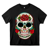 Black mexican day of the dead Heavy Core Tee - texasbilliewilder