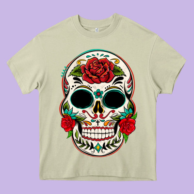 Mexican Day Of The Dead Heavy Core Tee Designed By Texasbilliewilder