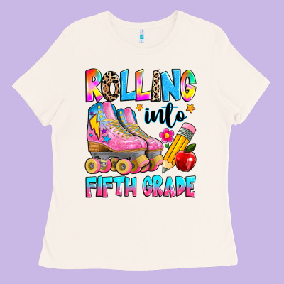Rolling Into Fifth Grade Ladies Tee Designed By Texasbilliewilder