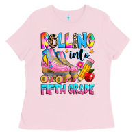 Bubblegum Pink rolling into fifth grade Ladies Tee - texasbilliewilder