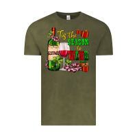 Vintage Olive tis the season to wine Vintage Tee - AdoDesignShop