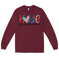 Burgundy home of the free because of the brave Long Sleeve Tee - MaliasSmallBusiness