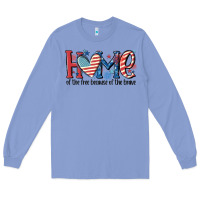 Colony Blue home of the free because of the brave Long Sleeve Tee - MaliasSmallBusiness