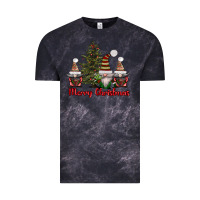 Cloud Black merry christmas with gnomes Vintage Tee - AdoDesignShop