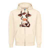 Sandshell Baby Brown Cow Zipper Hoodie - MaliasSmallBusiness