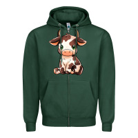 Baby Brown Cow Zipper Hoodie | Teevron