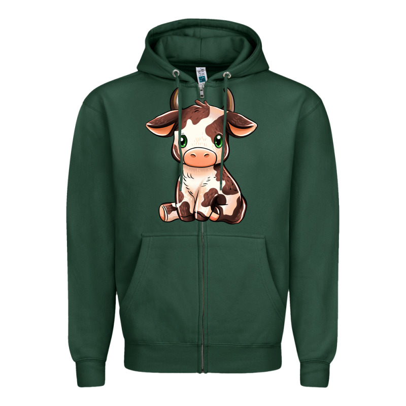 Baby Brown Cow Zipper Hoodie by MaliasSmallBusiness | Teevron