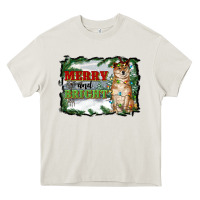 Cream merry and bright shiba inu Heavy Core Tee - RanaPortraitStore