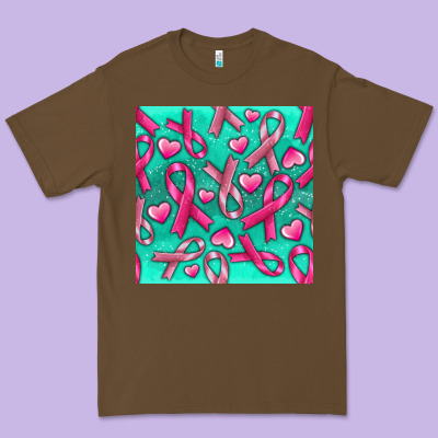 Cancer Ribbon With Heart Premium Tee Designed By Texasbilliewilder